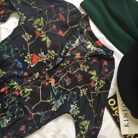 Zara Women Tropical Flower Blouse