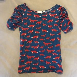Anthropologie fox tee shirt size small