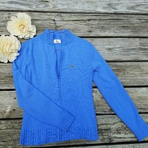 Vibrant Blue Lacoste Zip Up Sweater