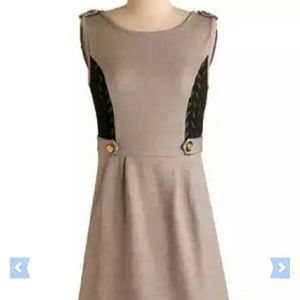 ModCloth Madame Speaker Dress grey size 12 (UK)