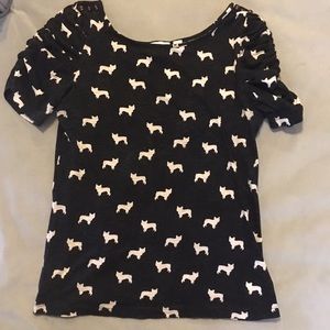 Anthropologie French bulldog tee shirt size small