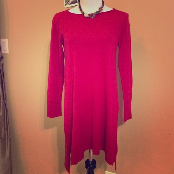 Beautiful red sweater dress be Eileen Fisher!