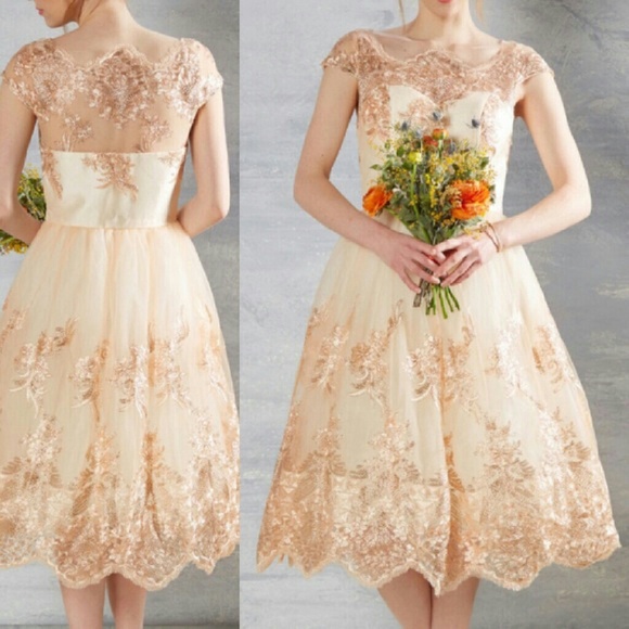 RePosh! NWT Pink Champagne Rose Gold Dress