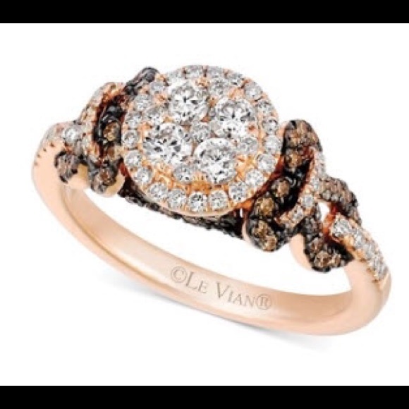 LeVian Chocolate and White Diamond Cluster Ring