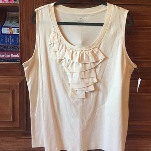 NWT Talbots 3X Cream Sleeveless Top