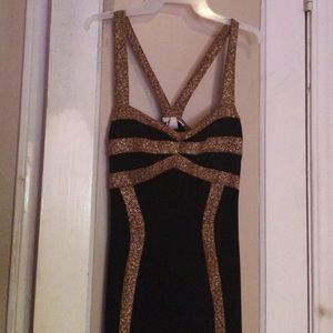 Black and gold long dress