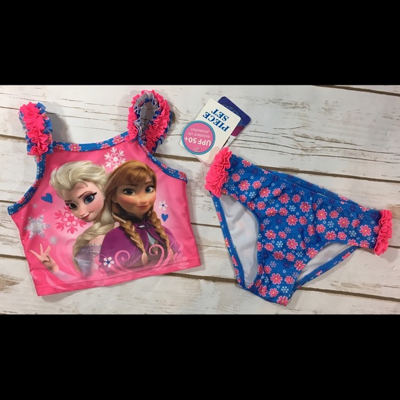 Disney Other - Frozen Disney Anna Elsa Bikini Swimsuit Toddler 2T