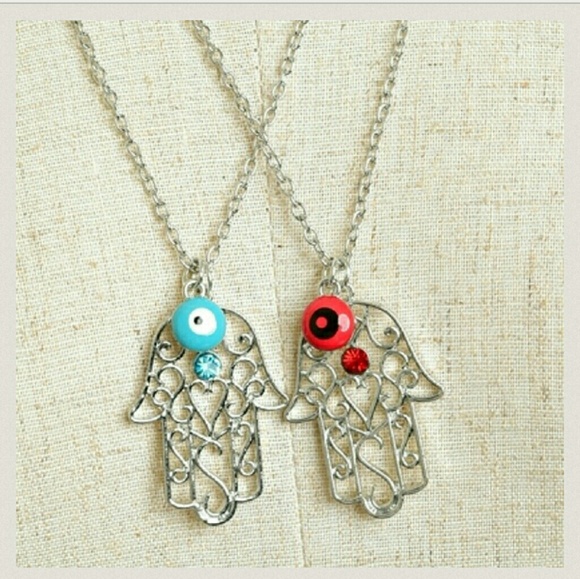 Jewelry | SILVER HAMSA EVIL EYE NECKLACE - Picture 2 of 6
