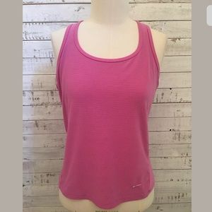Nike pink tank top with built in bra size L