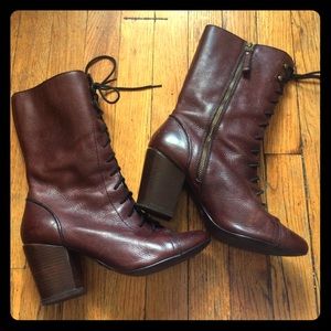 Fossil "Shay" Brown Mid-Calf Lace-Up Boots ☀️