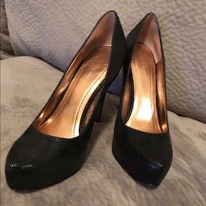 BCBGeneration Parade Platform Pumps in Black Snake