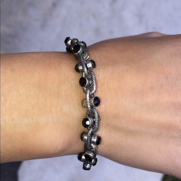 Black rhinestone bracelet .