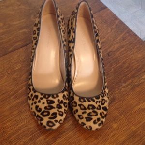 Leopard wedge shoes