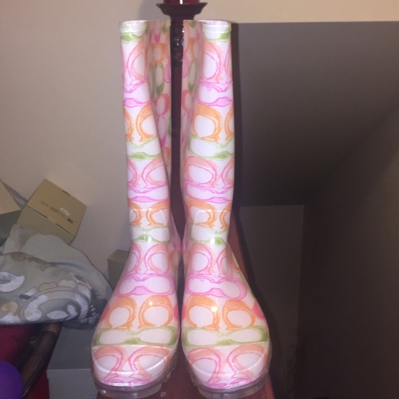 Coach multicolor rain boots