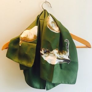 Vintage silk cat scarf