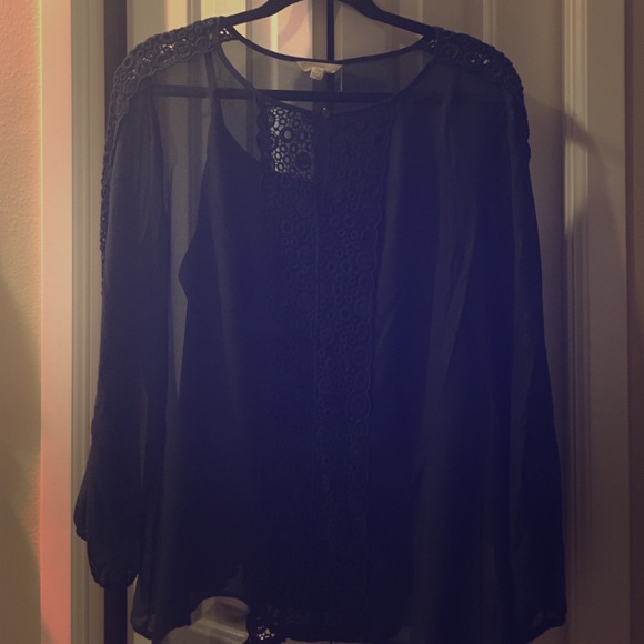 Sheer Navy Blouse