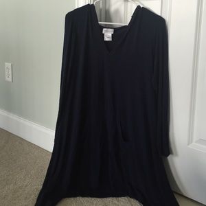 Navy flowy hooded pullover