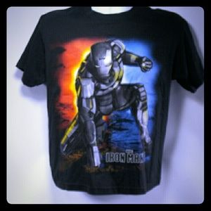 2xl 18-20  kids Black Iron Man shirt