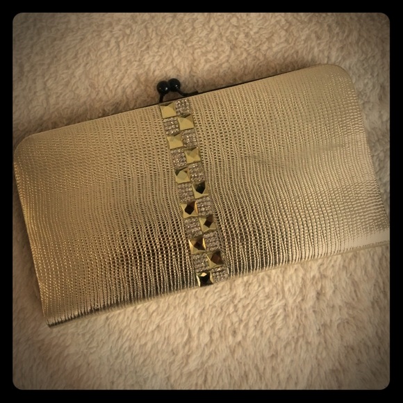 Golden croc skin pattern Clutch/ Wallet