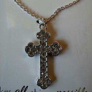 NWT Cross Necklace & Earrings