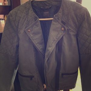 Gap cotton quilted moto jacket
