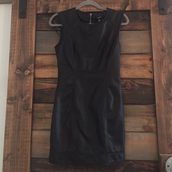 Black leatherette dress
