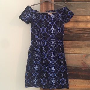 Blue off the shoulder dress