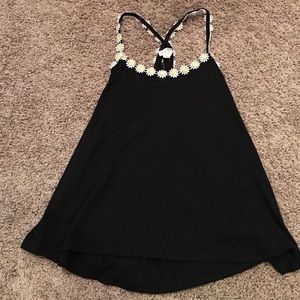 Daisy Strap Black Tank