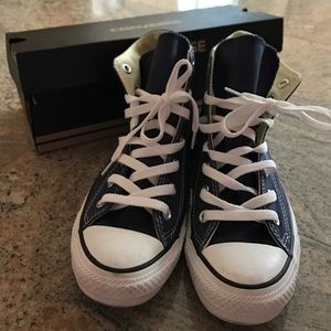 Authentic navy converse high tops