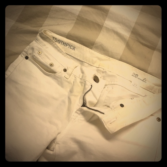 Jcrew toothpick ankle white denim