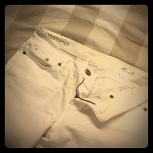 Jcrew toothpick ankle white denim