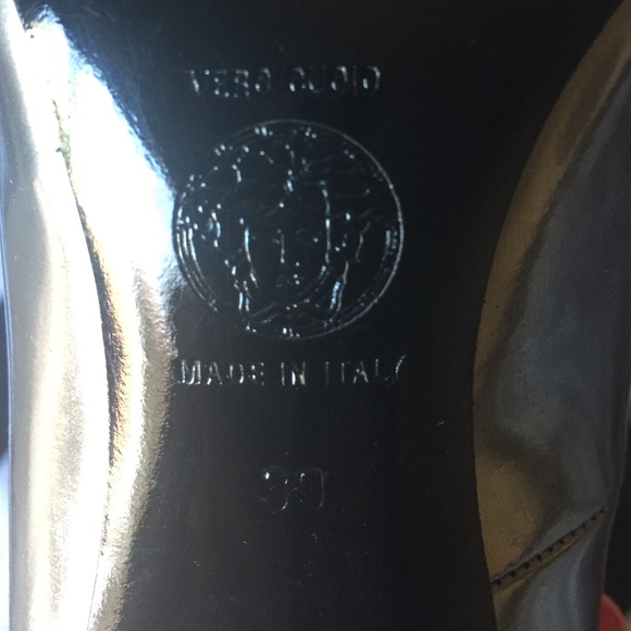 Chrome and Bronze Versace heels - Picture 4 of 4
