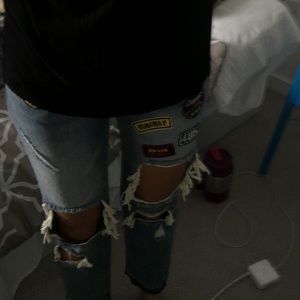 Forever 21 ripped and patched jeans