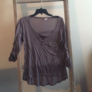 Chocolate brown quarter sleeve top