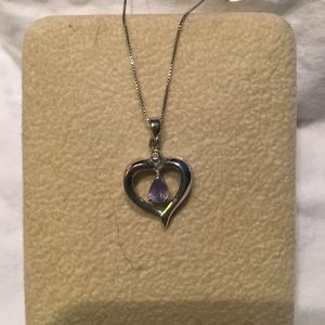 Sterling silver necklace with heart pendant