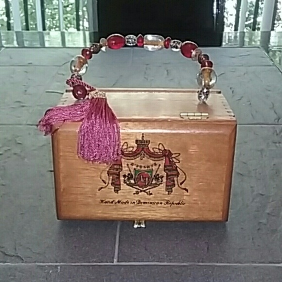 Wooden Cigar box purse.