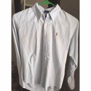 POLO(Ralph Lauren) Women's Blue Striped Buttondown