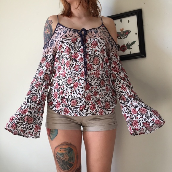 Floral design strap top