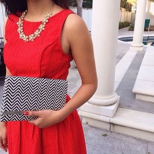 Holiday dress + necklace