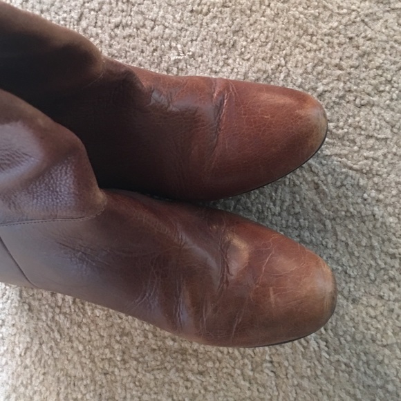 Steve Madden intyce leather cognac boots.
