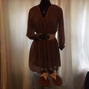 Tobi brand sheer dress mauve colored, single lined