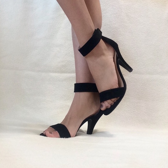 Black strap high heels