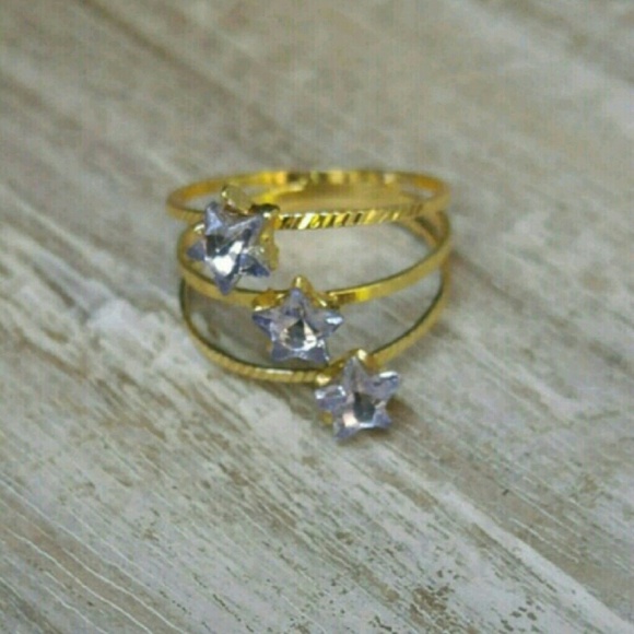 Jewelry | PURPLE CRYSTAL STAR SWIRL GOLD RING - Picture 3 of 5