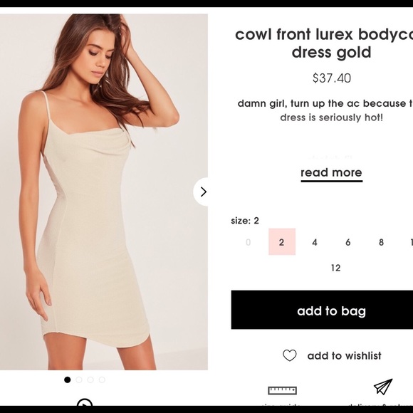 MISSGUIDED Cowl Neck Bodycon Dress
