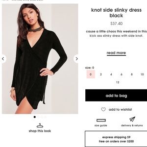 MISSGUIDED Black Slinky Dress NWT