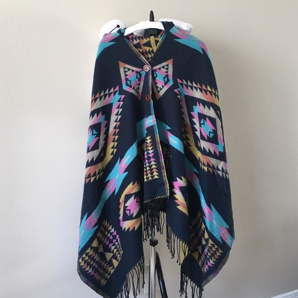 Ikat cover-up poncho/cape.