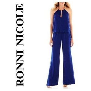 Ronni Nicole Halter Blouson Jumpsuit