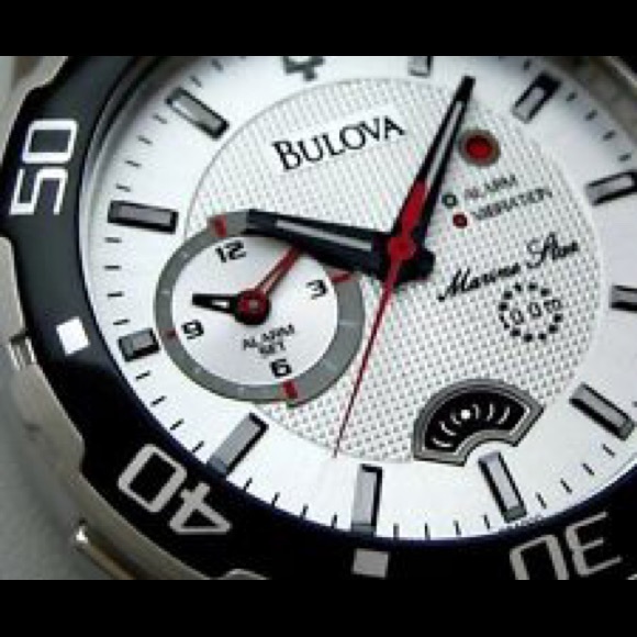 Bulova Watch Marine Star Stainless Steel Alarm - Picture 1 of 4