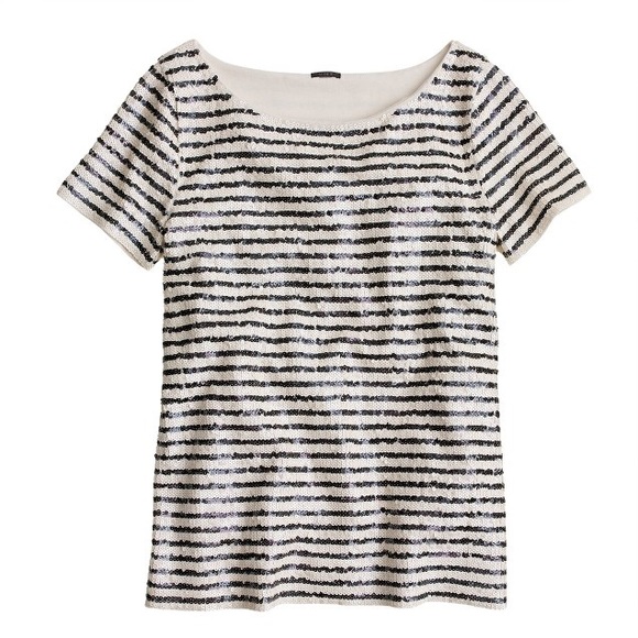J.Crew Sequin Stripe Tee