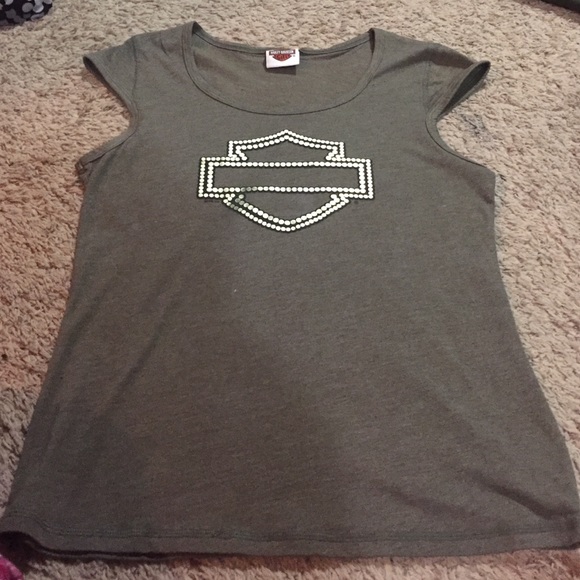 Harley Davidson top . 100 % authentic bling 💖✨✨✨ - Picture 2 of 4